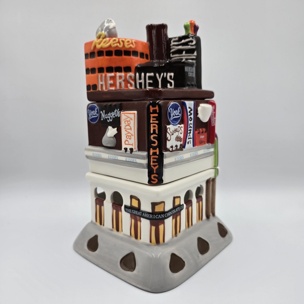 Hershey's Times Square 3-Tier Dessert‎ Fondue Pot 9.5" Ceramic Vintage